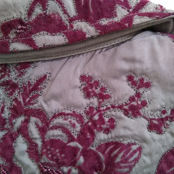 NWT Grandeur Jacket, Soft Surroundings, Gray with Mauve Flower pattern - Size M - Picture 11 of 15